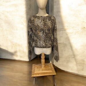 Zara Trafulac Brown Leopard Print Blouse
